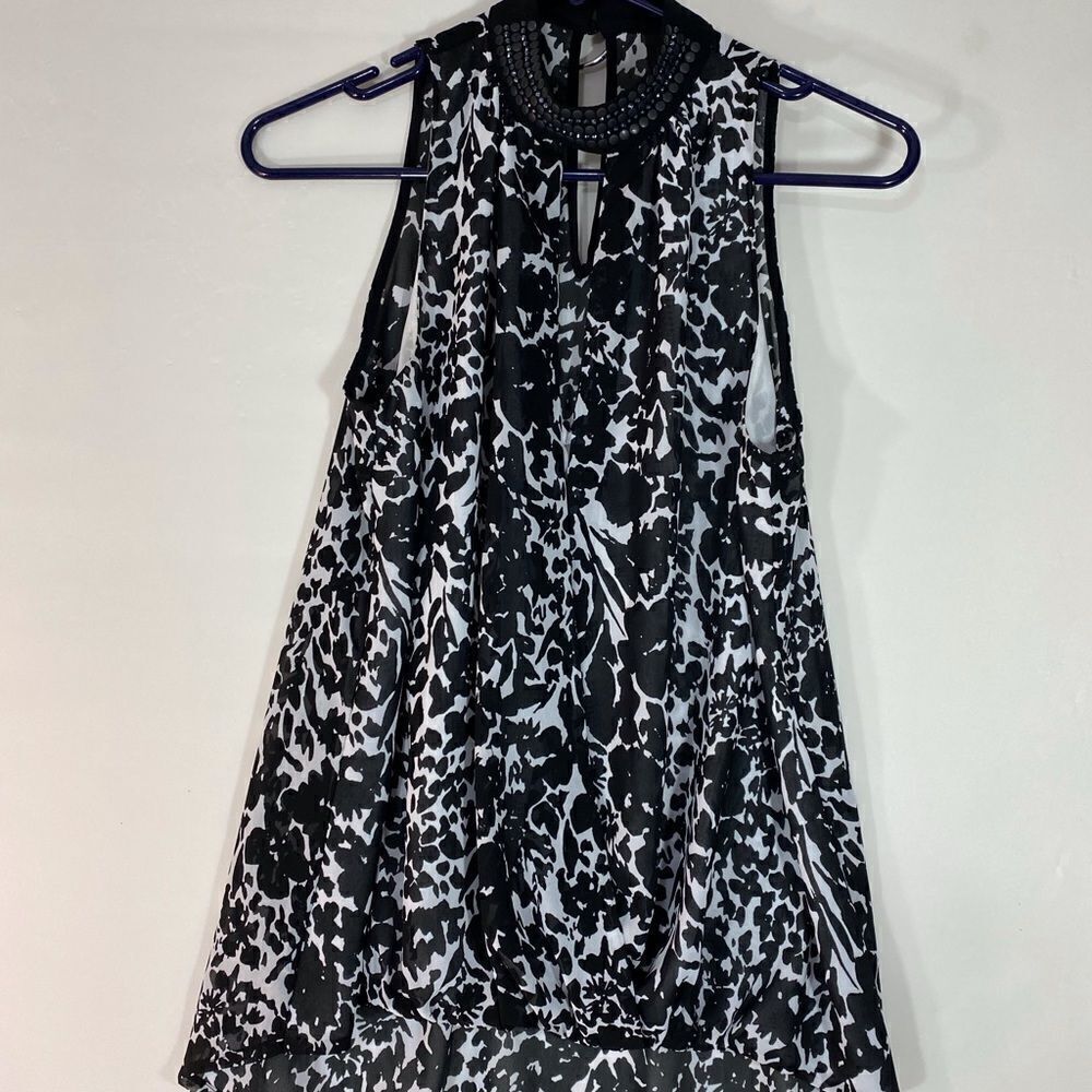 Nicole Miller Halter Blouse with Jewels across front of collar XS